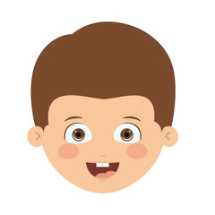 Front head boy isolated icon design, vector illustration  graphic 