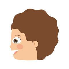 boy head profile isolated icon design, vector illustration  graphic 