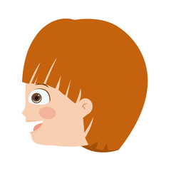 boy head profile isolated icon design, vector illustration  graphic 