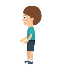 boy standing looking aside isolated icon design, vector illustration  graphic 