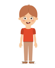 boy standing in front isolated icon design, vector illustration  graphic 