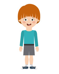 boy standing in front isolated icon design, vector illustration  graphic 