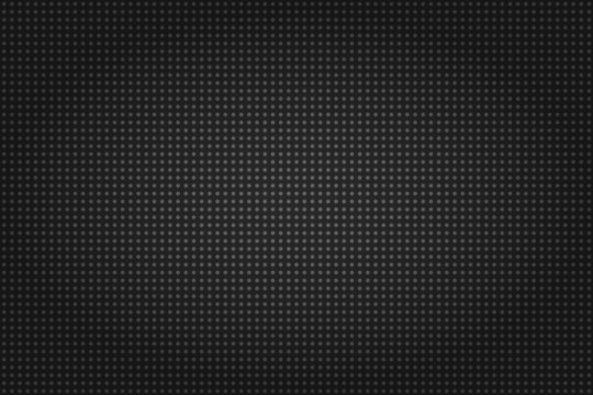 Abstract wallpaper or backdrop in dark colors with repeating very small pattern texture. Seamless pattern that looks like carbon texture consist of very small circlers or dots with strong vignette. 