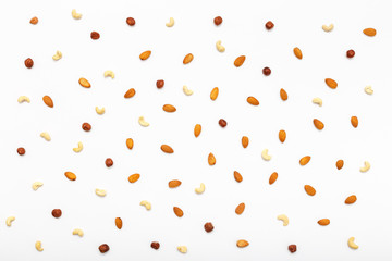Composition of nuts pattern - mix hazelnuts, cashews, almonds. - 116028134