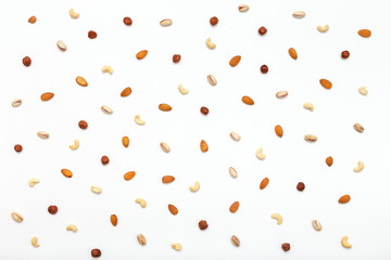 Composition of nuts pattern - mix hazelnuts, cashews, almonds, pistachios. - 116028151