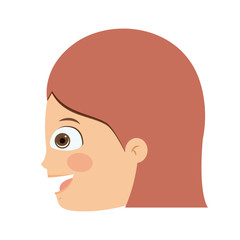 girl head profile isolated icon design, vector illustration  graphic 