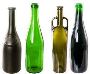 Wine bottles isolated on white