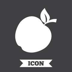 Apple sign icon. Fruit with leaf symbol.