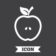 Apple sign icon. Fruit with leaf symbol.