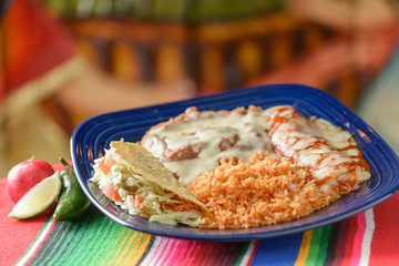 Colorful Traditional Mexican food dishes
