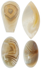 Polished stones with an abstract crystals