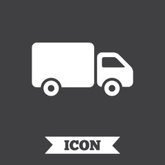 Delivery truck sign icon. Cargo van symbol.