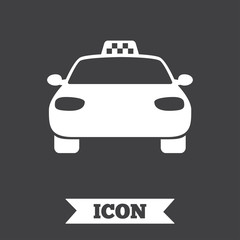 Taxi car sign icon. Public transport symbol.