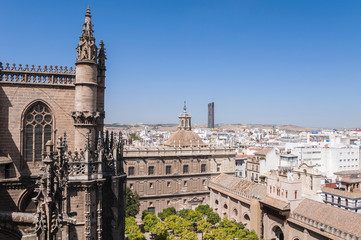 Fototapeta na wymiar Aerial view of Seville in Spain