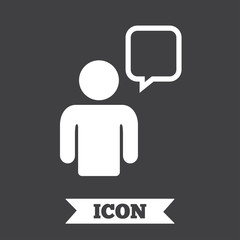 Chat sign icon. Speech bubble symbol.