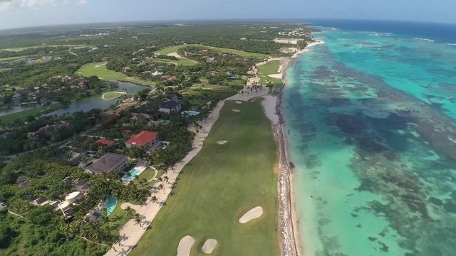 Flying footage of Punta Cana, a beautiful place in the Dominican Republic