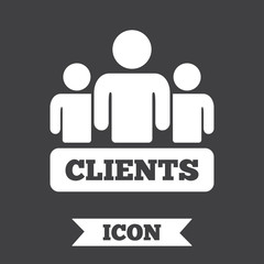 Clients sign icon. Group of people symbol.