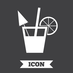 Cocktail sign. Alcoholic drink symbol.