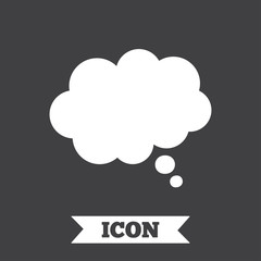 Comic speech bubble sign icon. Chat think symbol.