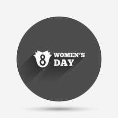 8 March Women's Day sign icon. Flower symbol.