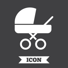 Baby pram stroller sign icon. Baby buggy symbol.