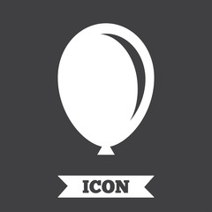 Balloon sign icon. Birthday air balloon.