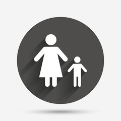 One-parent family with one child sign icon.