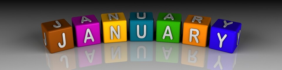 januaryl in colourful cubes