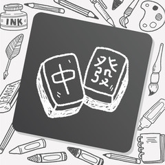 Chinese New Year; Chinese mahjong doodle