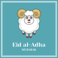 Eid al-Adha greeting card   with the image of a sacrificial ram