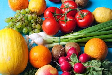 Fruits and vegetables from above