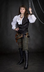 The girl - pirate and metal chain