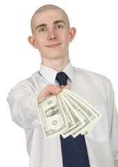 Man with money in a hand