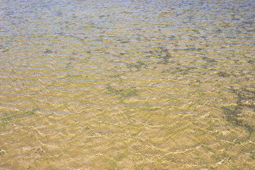 Sand under sea water wave.