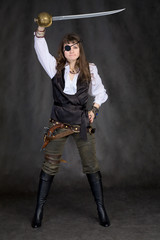 The girl - pirate with eye patch