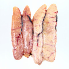 fresh fish eggs sac isolated on white