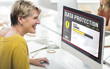 Data File Protection Firewall Malware Removal Concept