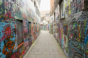 Fototapeta na wymiar Graffiti Street - Ghent - Belgium