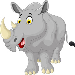 cute rhino cartoon smiling