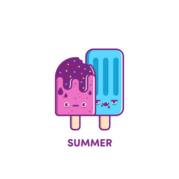 illustration funny ice cream