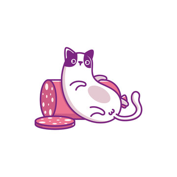 Illustration funny cat