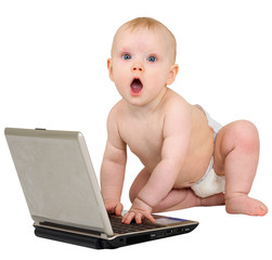 Baby with laptop