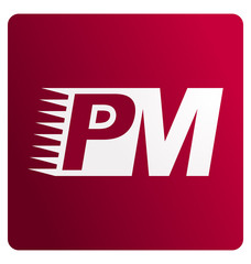 PM Two letter composition for initial, logo or signature