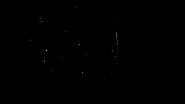 Large Fireworks Display on Black Background