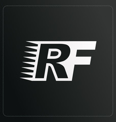 RF Two letter composition for initial, logo or signature