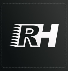 RH Two letter composition for initial, logo or signature
