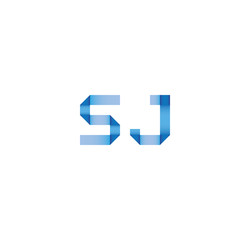 sj initial simple modern blue 