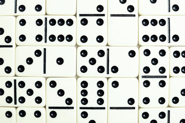 Wall from grey bones of dominoes