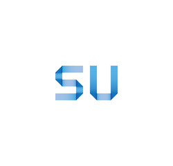 su initial simple modern blue 