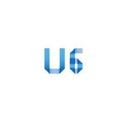 u6 initial simple modern blue 